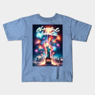 Liberty's New Year Celebration 2024 - Fireworks Spectacle Artwork Kids T-Shirt